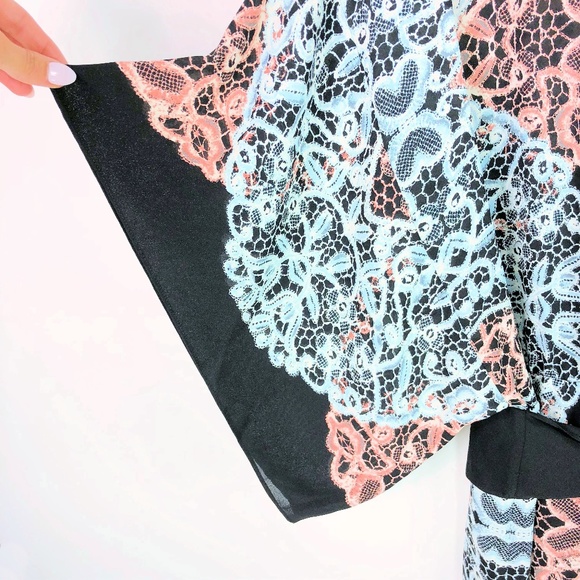 BCBG MAXAZRIA Black Flowy Kimono Sleeve Dress XS - Picture 6 of 8